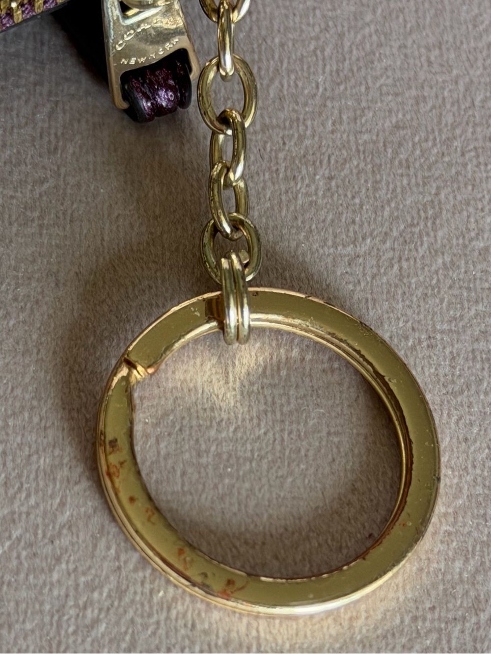 COACH Mini Skinny Keychain ID Case in Metallic Deep Plum 💜 - Picture 7 of 16